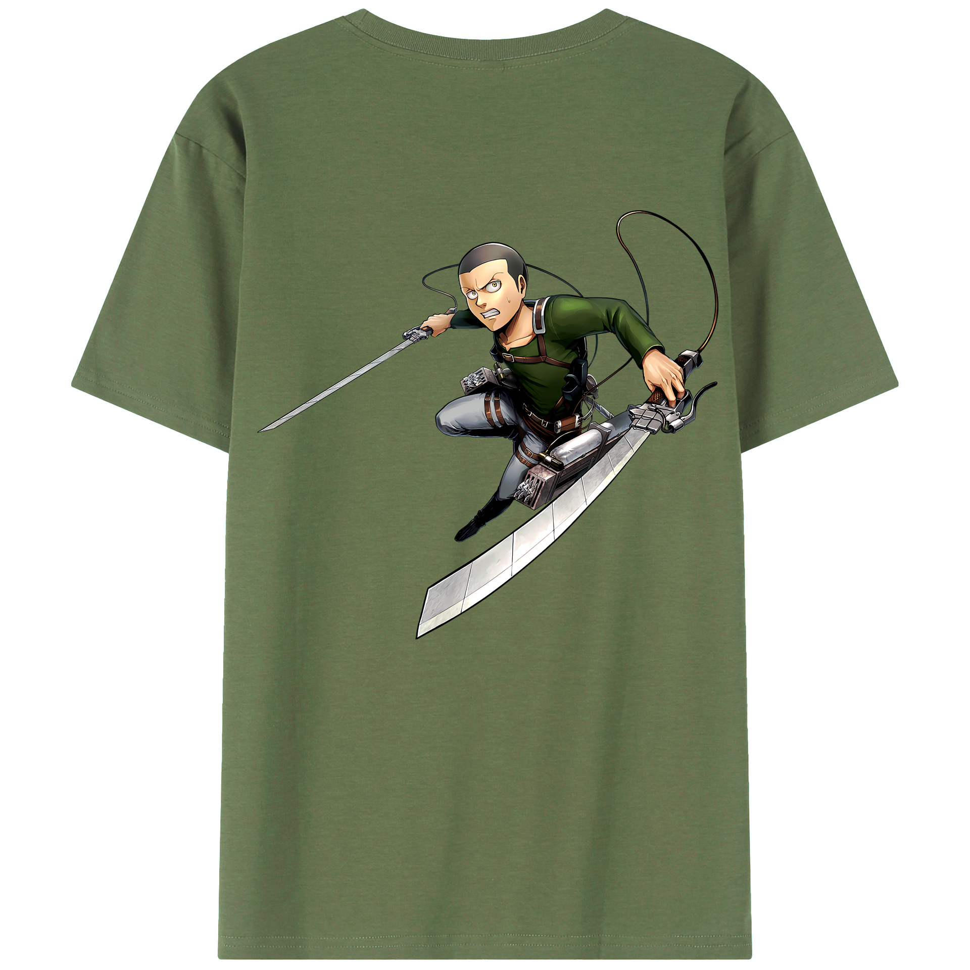 （画像用） 進撃の巨人 コニー·スプリンガー Attack on Titan Connie Springer 綿100％ メンズ半袖Tシャツ（バックプリント） 通気性